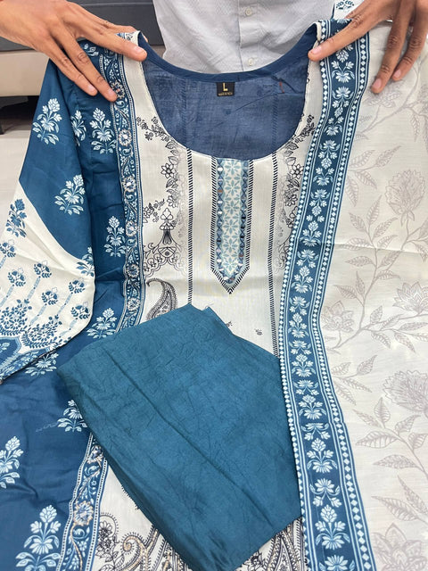 New Beautifully bordered dupatta with floralBerry Silk Suit Set