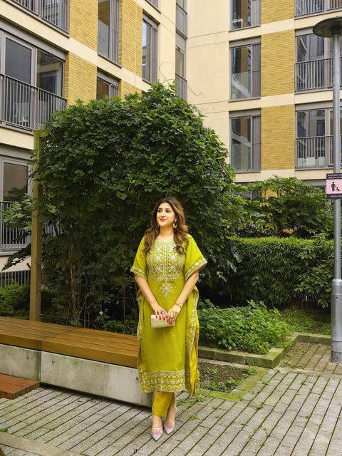 NEWLY LAUNCHED FAUX GEORGETTE KUFTAN-PANT SET