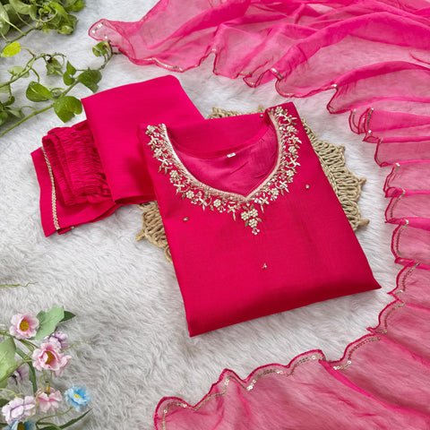 New Super Trending Embroidery cording work ready to wear saree with full koti