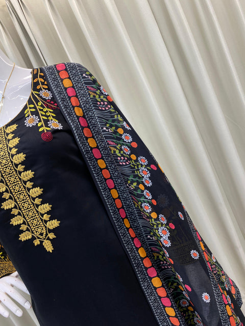 New DESIGNER WEAR EXCLUSIVE EMBROIDERED TOP WITH PLAZZO