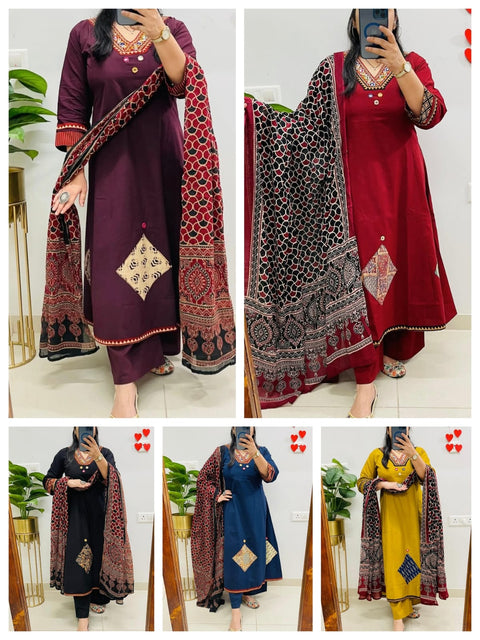 New Beautiful MUSLIN RAYON SLUB PAIR OF TOP-BOTTOM & DUPATTA