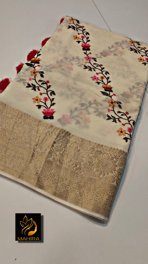 New Beautiful premium quality dijital sarees with all over print along with print