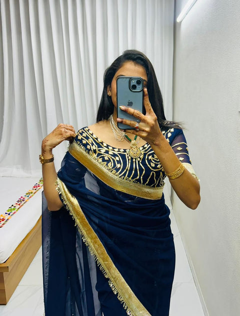 New Premium LaunchOriginal Hand Charkhi Gotta PattiSaree