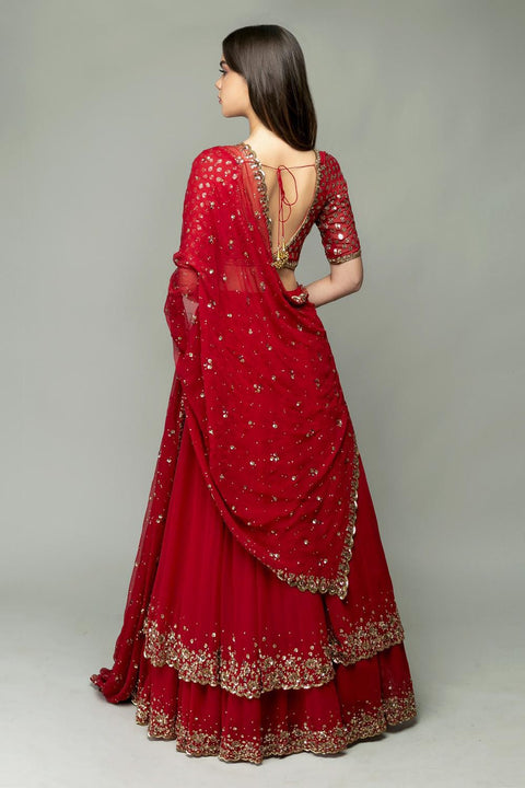 New Premium Premium  Georgette Embellished With Beautiful Embroidery lehenga