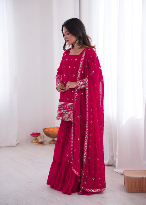 New Premium Pure Heavy Georgette With Embroidery Sequence Work Dress