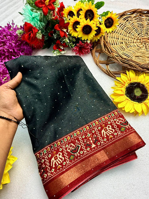 New Premium leriya with patola nd bandhani Original ekkat saree