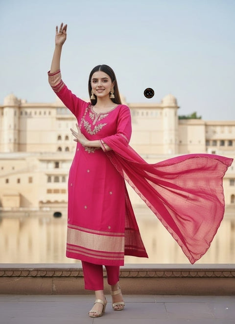 New Viscose silk With InnerChanderi CottonKurti