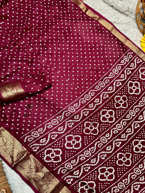 New kanjiwarm rue palu popular bandhej saree