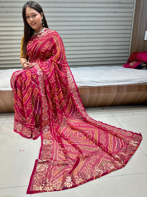New premium Gota Patti With Bandhani Saree