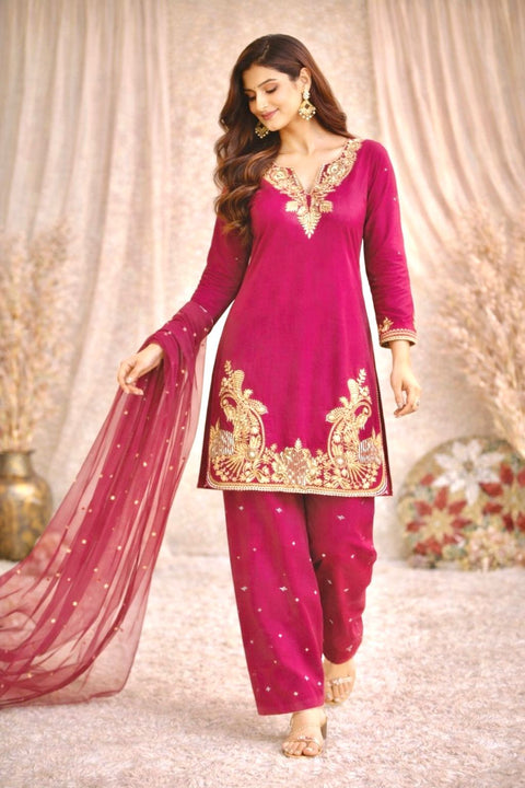 New premium PRESENTING 3 PIECE STYLISH KURTI, PLAZAA AND DUPATTA