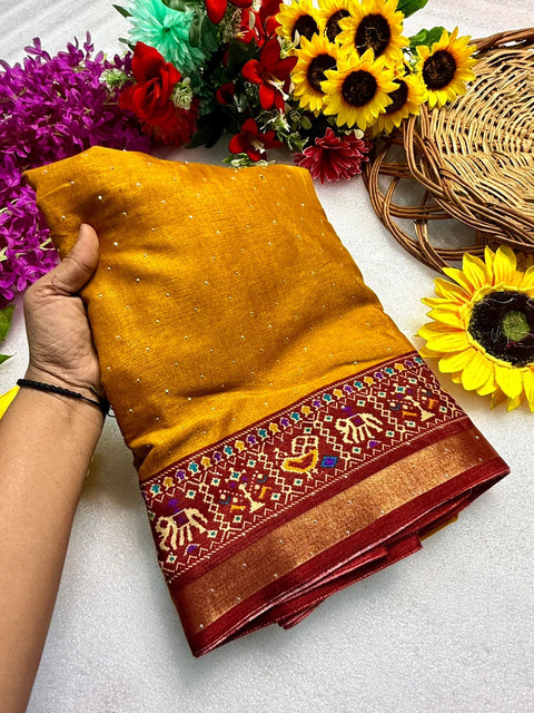 New Premium leriya with patola nd bandhani Original ekkat saree