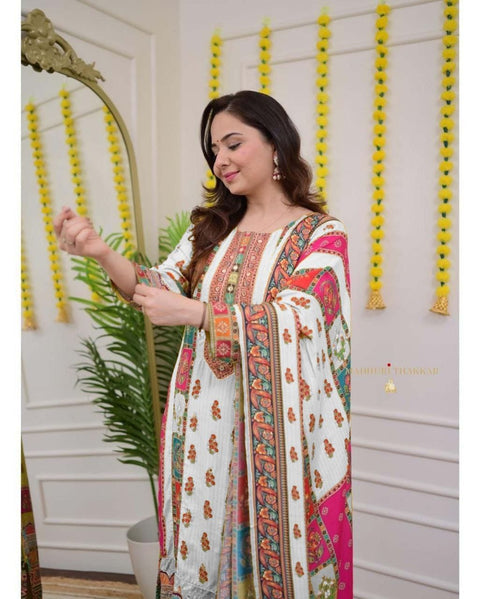 NEW LAUNCHING digital printssequin embroidery and lace detailings Pakistani Suit