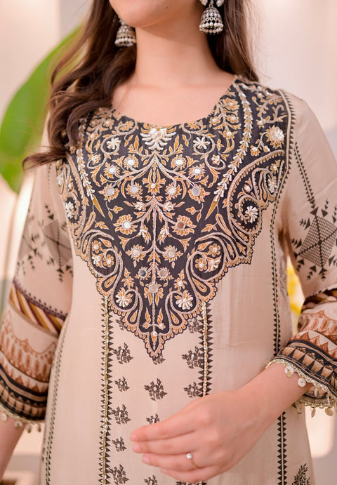 New Arrival Premium Pakistani Maslin Suit with Real Mirror Work