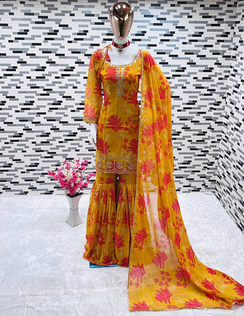 New PREMIUM DESIGNER READYMADE TOP PLAZZO & DUPATTA