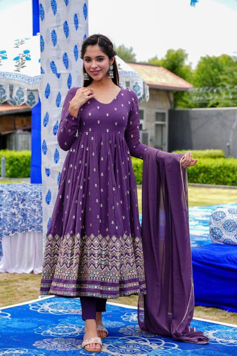 New Designer Party Gown & Dupatta Set