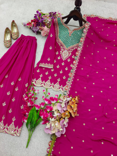 New Designer Party Sharara Suit & Dupatta Set
