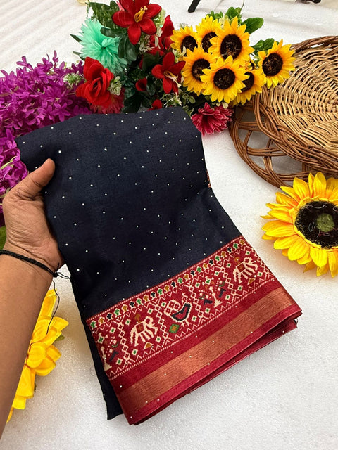 New Premium leriya with patola nd bandhani Original ekkat saree