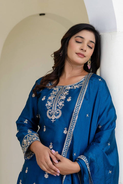 New Chinon Silk Embroidery Sequence Design Work dress