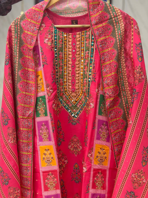 New Premium DIYA PINK  READYMADE Suit