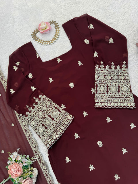 New Classy Tones with Premium Fabric & DetailingElegant Ethnic WearDesigner Suit & Pent Set