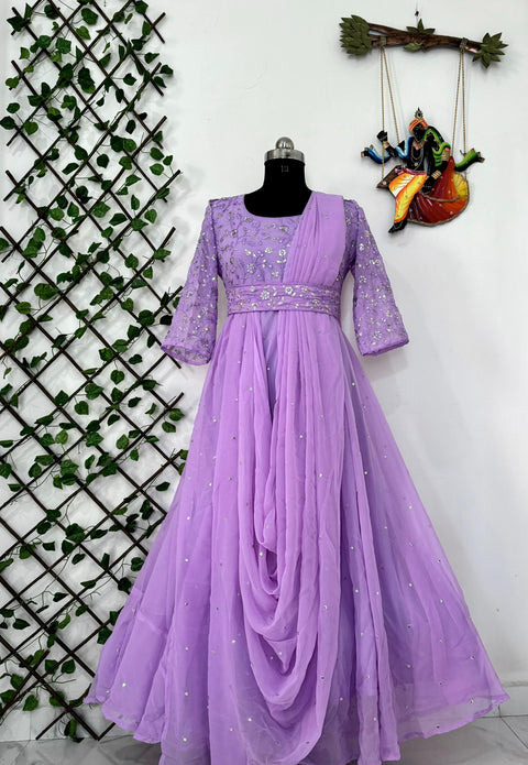 NEWLY LAUNCHED GOWN WITH ATTACHED DUPATTA & BELT