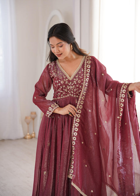 NEW EMBROIDERYED GOWN PANT & DUPATTA