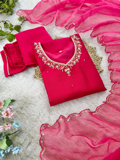 New Super Trending Embroidery cording work ready to wear saree with full koti