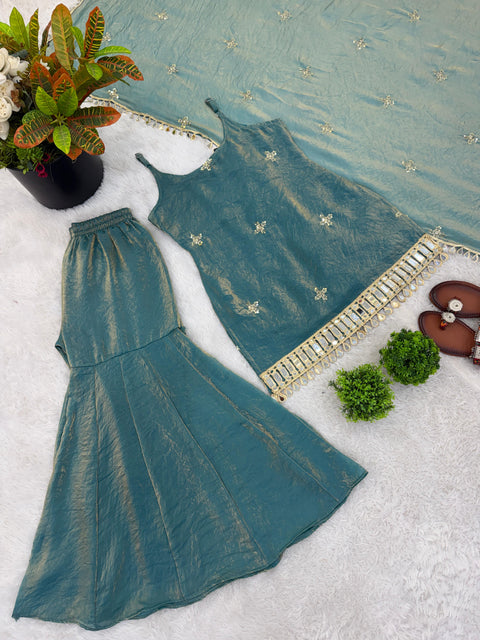 New Premium Embroidery Sequence Work with real Mirror work Dress