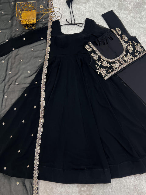 New Premium HEAVY PURE FOX GEORGETTE FABRIC Gown