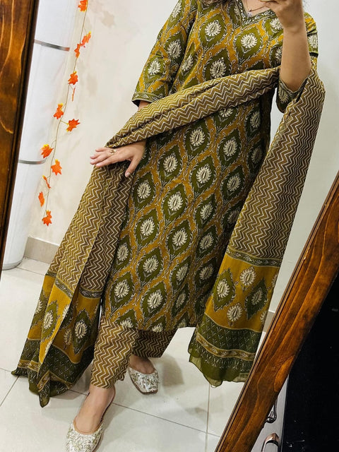 New Pure fine Cotton fabric hand  Work Kurti with Pant with cotton Kurti  Pant