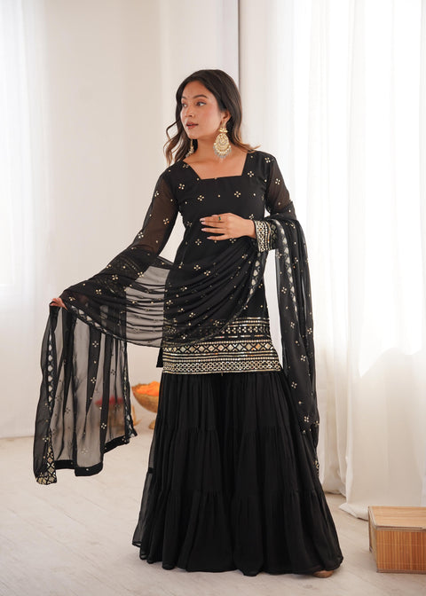 New Beautiful Pure Heavy Georgette With Embroidery Sequence Work dress
