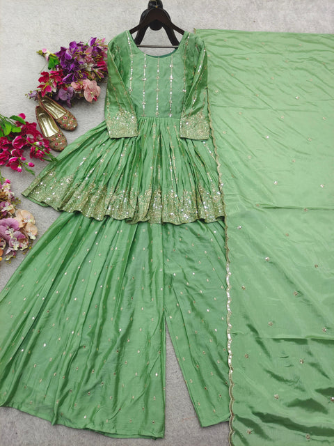 New Cinon SilkLook DesignReddy To WearKediya&Sarara&dupatta