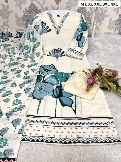 New PREMIUM QUALITY Muslin Silk Kurti With Pant With Dupatta