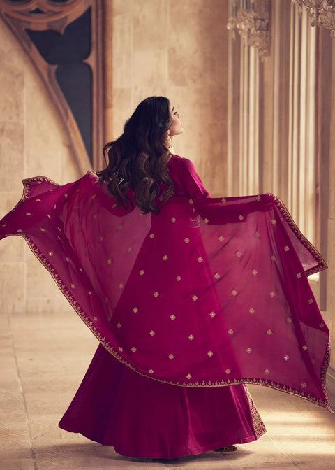 New Pure Chinnon Silk With Heavy Embroidery Zari Dori Sequence Work and Sleeve