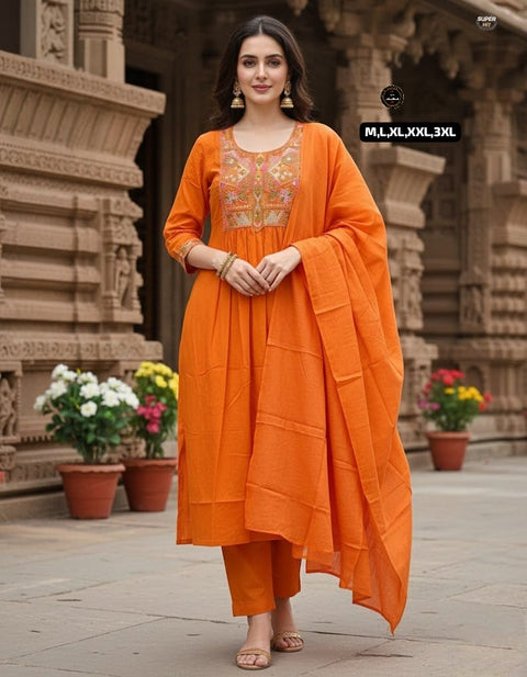 New kurta set with Cotton Pant & Malmal Dupatta with tier pattern