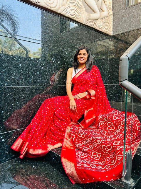 New kanjiwarm rue palu popular bandhej saree