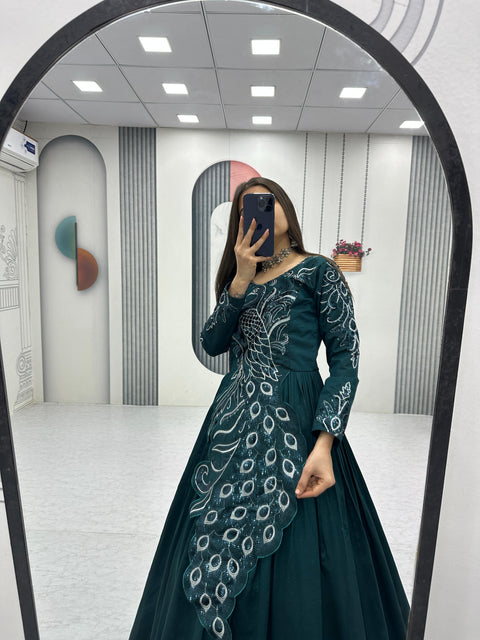New Heavy Embrodery Sequence Work  Embroidered Gown