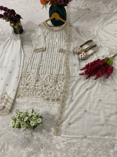 New premium Heavy Embroidery with Thread & Sequence Work  Plazza pair