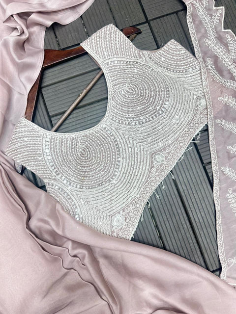 New Super Trending Embroidery Sequence work ready to wear saree