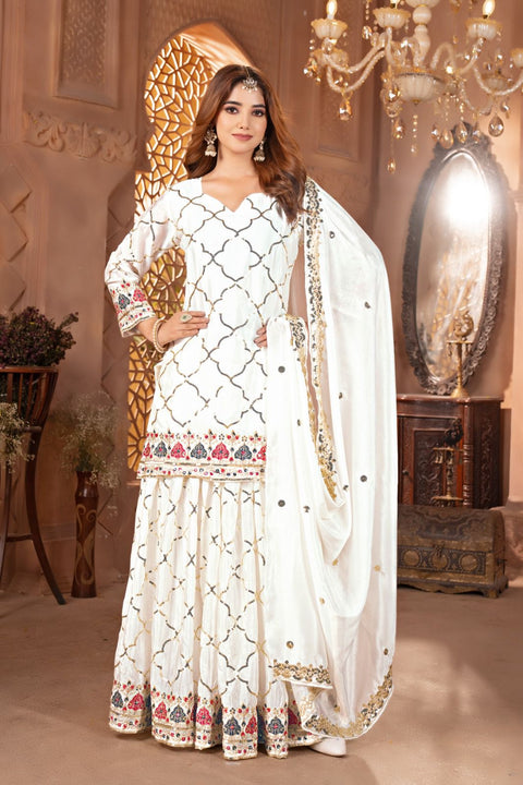 New Designer Party Wear Look Top , Sharara Plazzo  and Dupatta