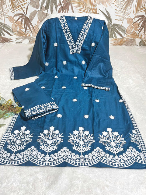 New PURE REYON FABRIC WID LAKHNAVI  STYLE WORK