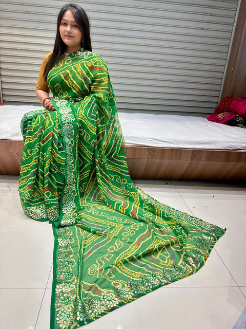 New premium Gota Patti With Bandhani Saree