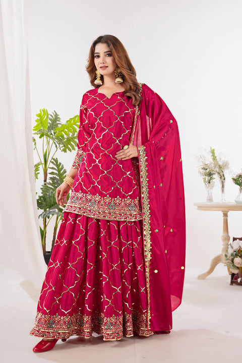 New Designer Party Wear Look Top , Sharara Plazzo  and Dupatta