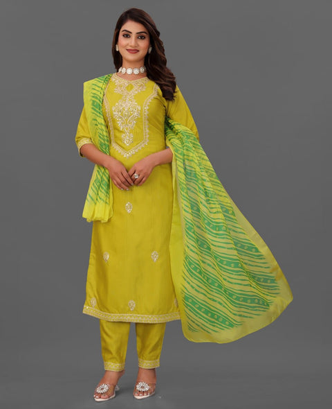 New premium Cotton Blend Fully Stiched Kurta and Pant & Dupatta Set