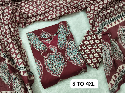 New Premium JAIPURI FABRIC  KURTI & PENT WITH DUPATTA