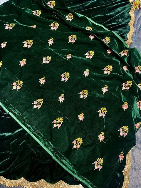 New Premium Velvet EmbellishedBeautiful Latest Ready To Wear Saree