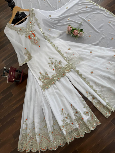 New Crafted in Classy Tones with Premium Fabric & Detailing Elegant Ethnic Wear Designer Sharara Set
