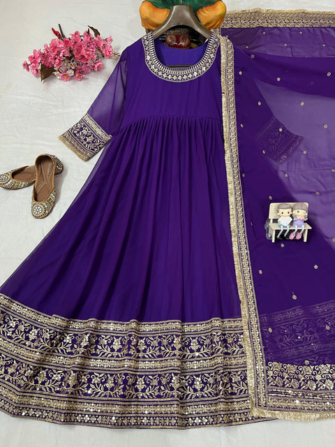 NEWLY LAUNCHED DESIGNER ANARKALI GOWN WITH ELEGANT DUPATTA