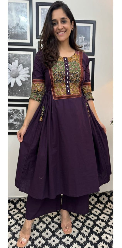 New premium cotton febricDesigner heavy kurti plazzo set