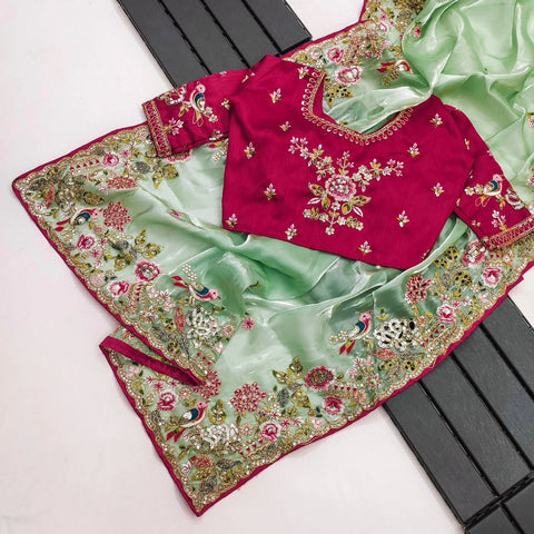 New LaunchingSoft Jimmy Chu Fabric With Multi Thread Embroidery Coding SequenceĐěsigner saree